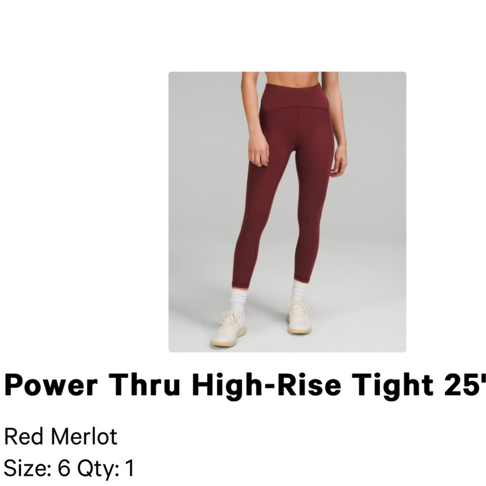 Lululemon power thru high-rise tight 25”